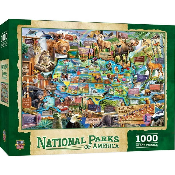 National Park Badges 1000 piece Puzzle White Mountain Puzzles